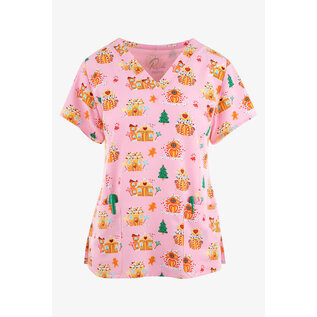 Maevn  V-Neck Print Top 9810