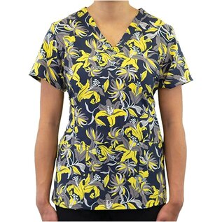 Maevn Printed Curved V-Neck Top 1767