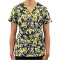Maevn Printed Curved V-Neck Top 1767