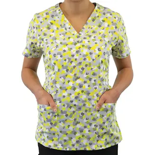 Maevn Printed Curved V-Neck Top 1767