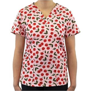 Maevn Printed Curved V-Neck Top 1767