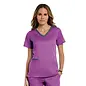 Maevn Women's Matrix Heathered Contrast Double V-neck Top 3502