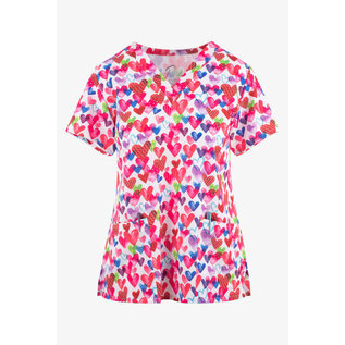 Maevn  V-Neck Print Top 9810