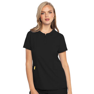 Med Couture  Zip Front Henley Top 609