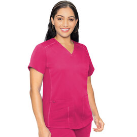 Med Couture Med Couture Women's V-Neck Shirt Tail Top 7459