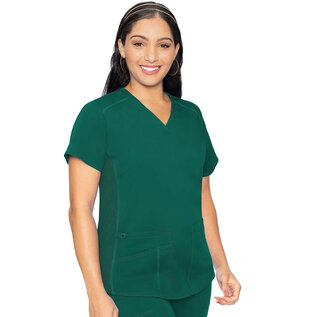 Med Couture Women's V-Neck Shirt Tail Top 7459