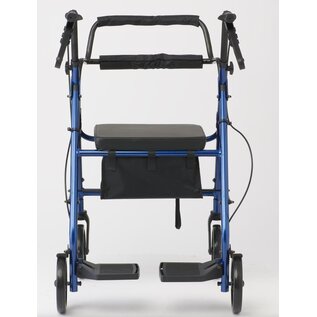 Medline Basic Combination Transport Chair and Rollator  Blue