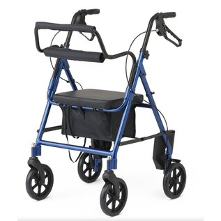 Medline Basic Combination Transport Chair and Rollator  Blue