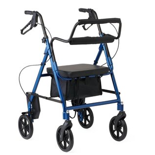 Medline Basic Combination Transport Chair and Rollator  Blue