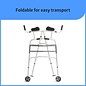 Medline Medline Upright Folding Walker With 5" Dual Wheels and a 2-button Folding Mechanism