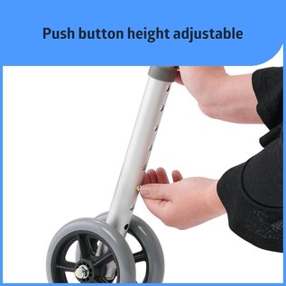 Medline Medline Upright Folding Walker With 5" Dual Wheels and a 2-button Folding Mechanism
