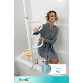 Stander Stander Bathtub Security Pole & Curve Grab Bar White