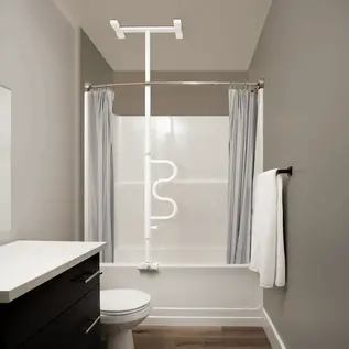 Stander Stander Bathtub Security Pole & Curve Grab Bar White