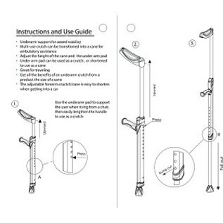 Alex Ortho Adjustable Forearm Crutch Walking Cane
