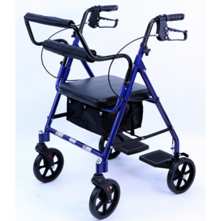 Medline Basic Combination Transport Chair and Rollator  Blue