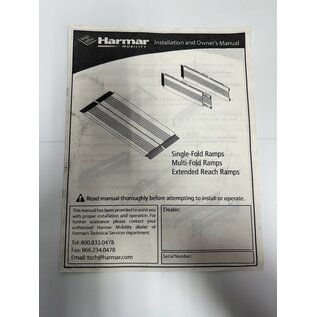 Harmar Used Harmar Installation and Owner's Manual for Single-Multi and Extended Reach Ramps