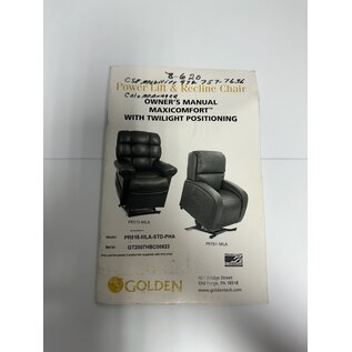 Golden Used Golden MAXICOMFORT WITH TWILIGHT OWNER'S MANUAL