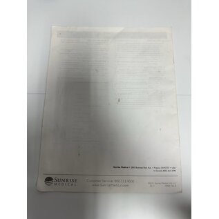 Quickie Used Sunrise Quickie and Quickie 2 Manual Wheelchair Owner's Manual