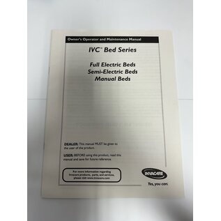 Invacare Used Invacare IVC Bed Series Owner's Manual