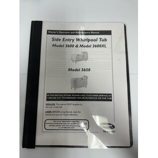 Invacare Invacare Side-Entry Whirlpool Tub Owner's Manual