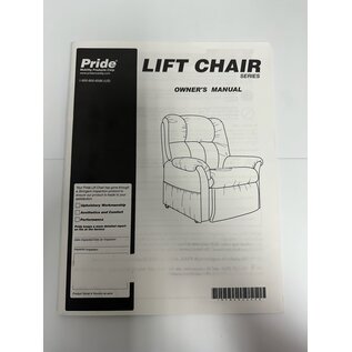 Pride Mobility Used Pride INFMANU3446 Lift Chair Series Owner's Manual