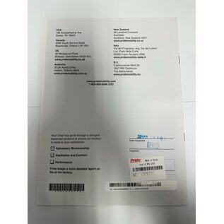 Pride Mobility Used Owner's Manual for Pride Lift Chairs