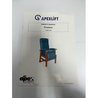 APEXLIFT Used Owner's Manual for APEXLIFT Windsor Chair Lift