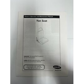 Invacare Used Invacare Van Seat Owner's Manual