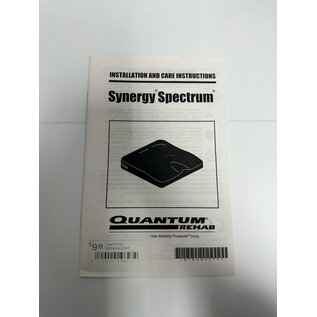 Pride Mobility Used Pride INFMANU2147 Installation and Care Instructions Manual for Synergy Spectrum Seat Cushions