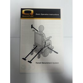 Pride Mobility Used Basic Operation Instructions Manual for Pride Quantum Power Chair Transit Securement System