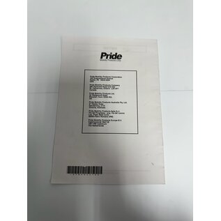Pride Mobility Used Pride INFMANU3785 Basic Operation Instructions Manual for GC2 Controller