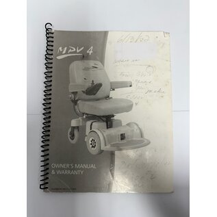 Hoveround Used Hoveround MPV-4 Owner's Manual & Warranty