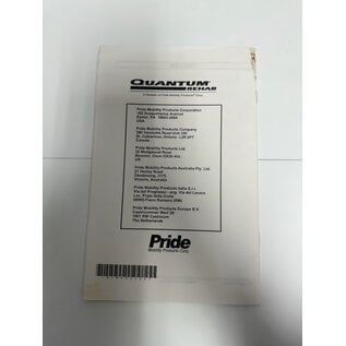 Pride Mobility Q-LOGIC CONTROLLER-BASIC OPERATION INSTRUCTIONS