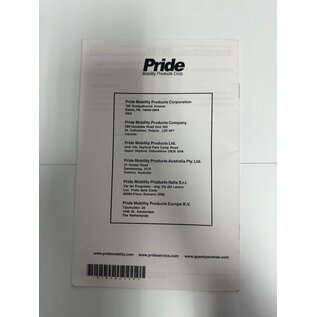 Pride Mobility Pride VSI Controller Manual