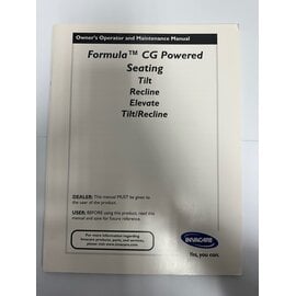 Invacare Used Invacare Owner's Manual for Formula CG Powered Lift Chairs