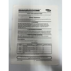 Invacare Used Invacare Manual for Quad Link and Height Adjustable Joystick Mounts