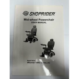 Shoprider Used Manual for Shoprider Mid-Wheel Powerchair