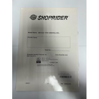 Shoprider Used Manual for Shoprider Mid-Wheel Powerchair