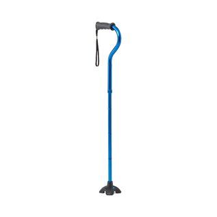 Medline Medline Offset Folding Cane with 4-Point Base with Cushioned Gel Handle, Lightweight and Extra Stable
