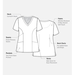 Maevn Women’s Curved V-Neck Print Top 1797