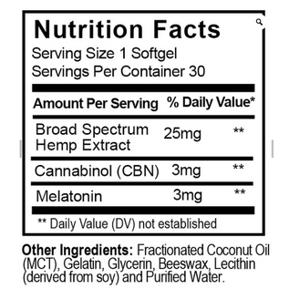 NAYSA Sleep Support Softgels with 25mg CBD & 3mg CBN