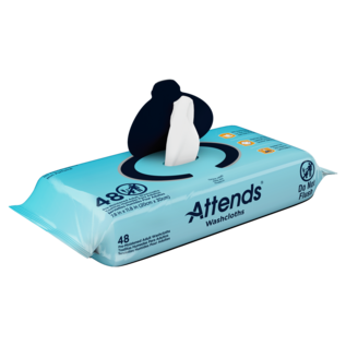 Attends Washcloths 48 Count Unscented