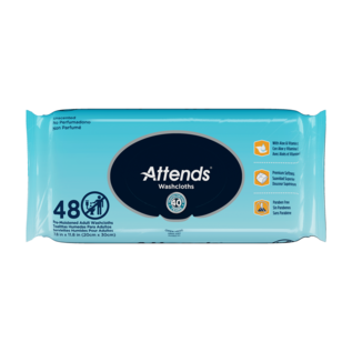 Attends Washcloths 48 Count Unscented