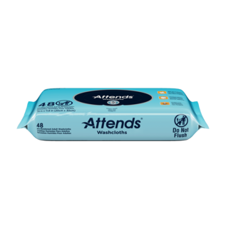 Attends Washcloths 48 Count Unscented