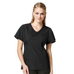WonderWink Clearance - Women's Origins India Sporty Angled-Side V-Neck Top 6196