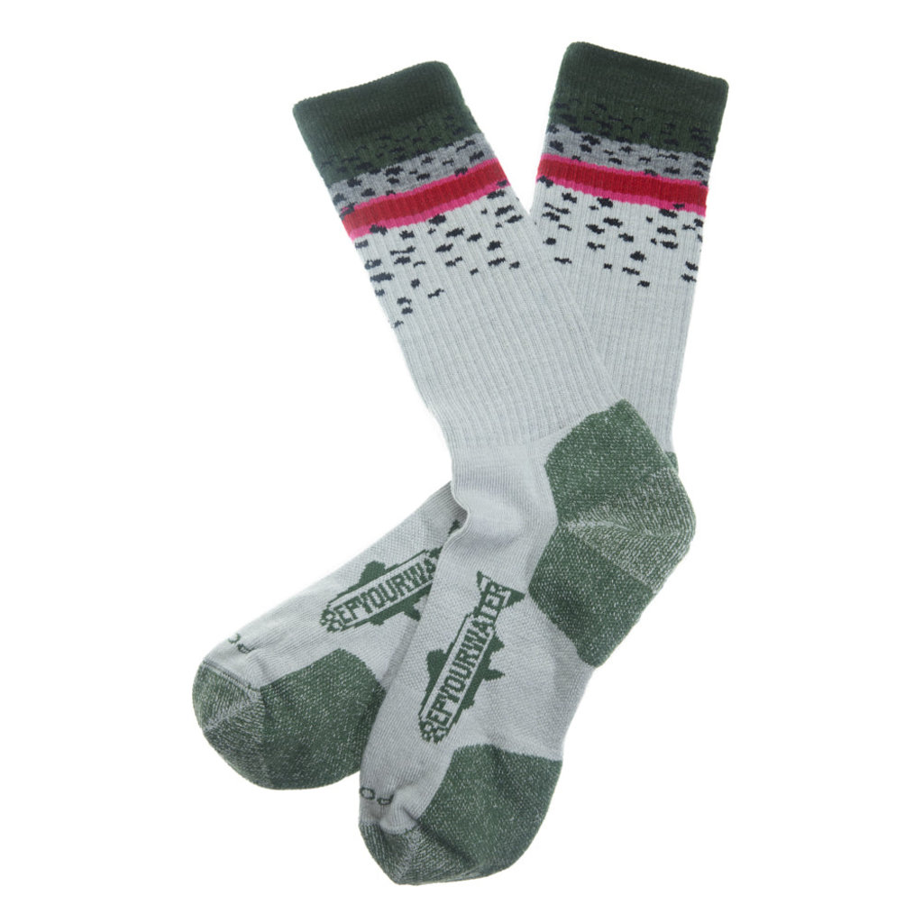Rep Your Water Rainbow Trout Band Socks L