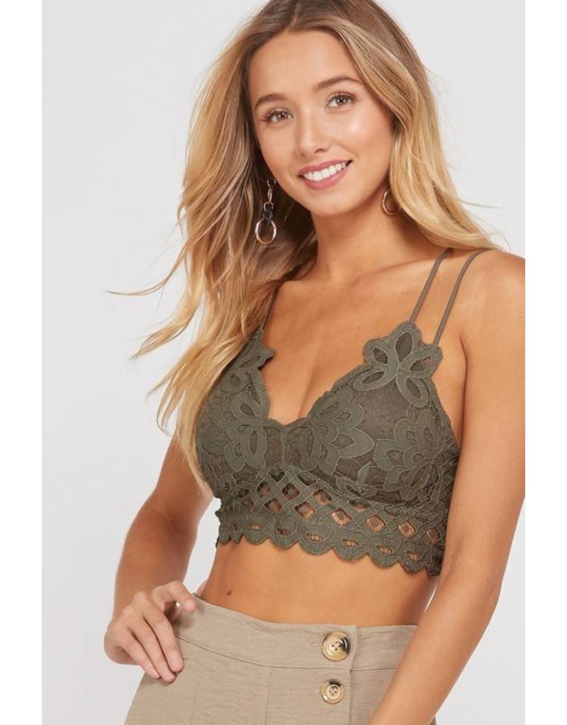 Lace Padded Detail Bralette - 8 colors