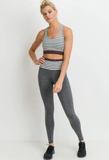 Highwaist Heather Grey Stripes Full Leggings