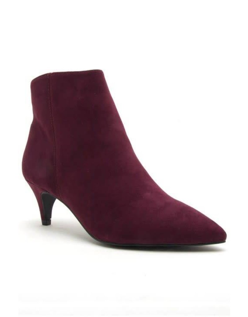 wine suede ankle boots