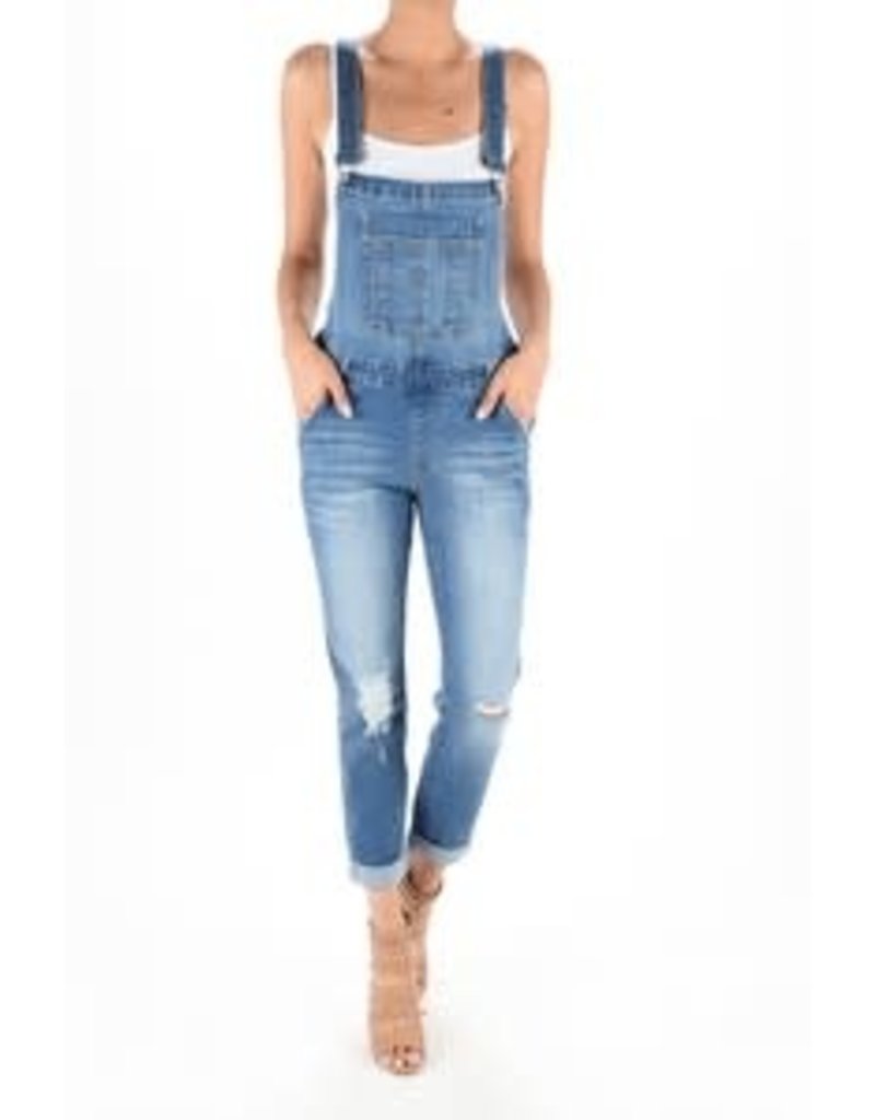 distressed overalls